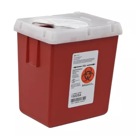 2.2 Quart Red SharpSafety Sharps Container for Phlebotomy 1522SA- Case of 60