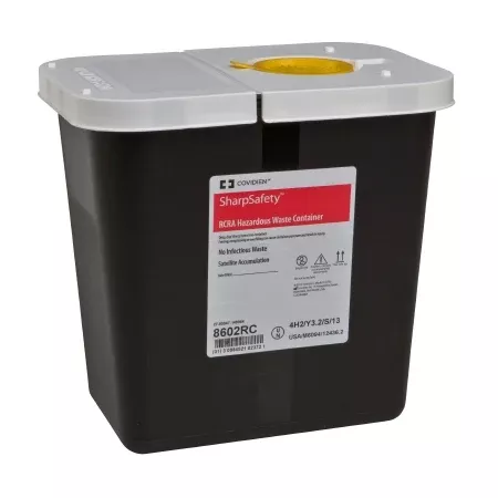 2 Gallon Black SharpSafety Waste Container, Snap Cap - 8602RC- 1 Each