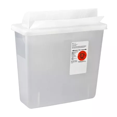 3 Gallon Clear SharpSafety Sharps Container with Always Open Lid 85221- Case of 10