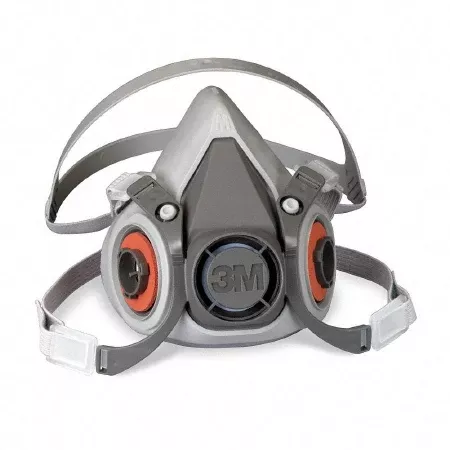3M™ 6000 Reusable Respirator Industrial N95 Half Face 4 Point Adjustable Head Strap Small Gray / White- Default Title