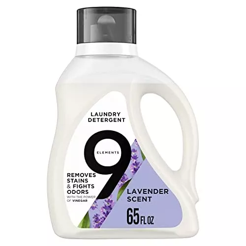 9 Elements Laundry Detergent - Vinegar-Powered Deep Clean, Lavender Scent, 65 Fl Oz