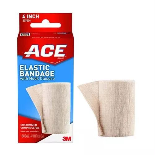 Ace Elastic Bandage With Hook Closure, 4"- Each of 1