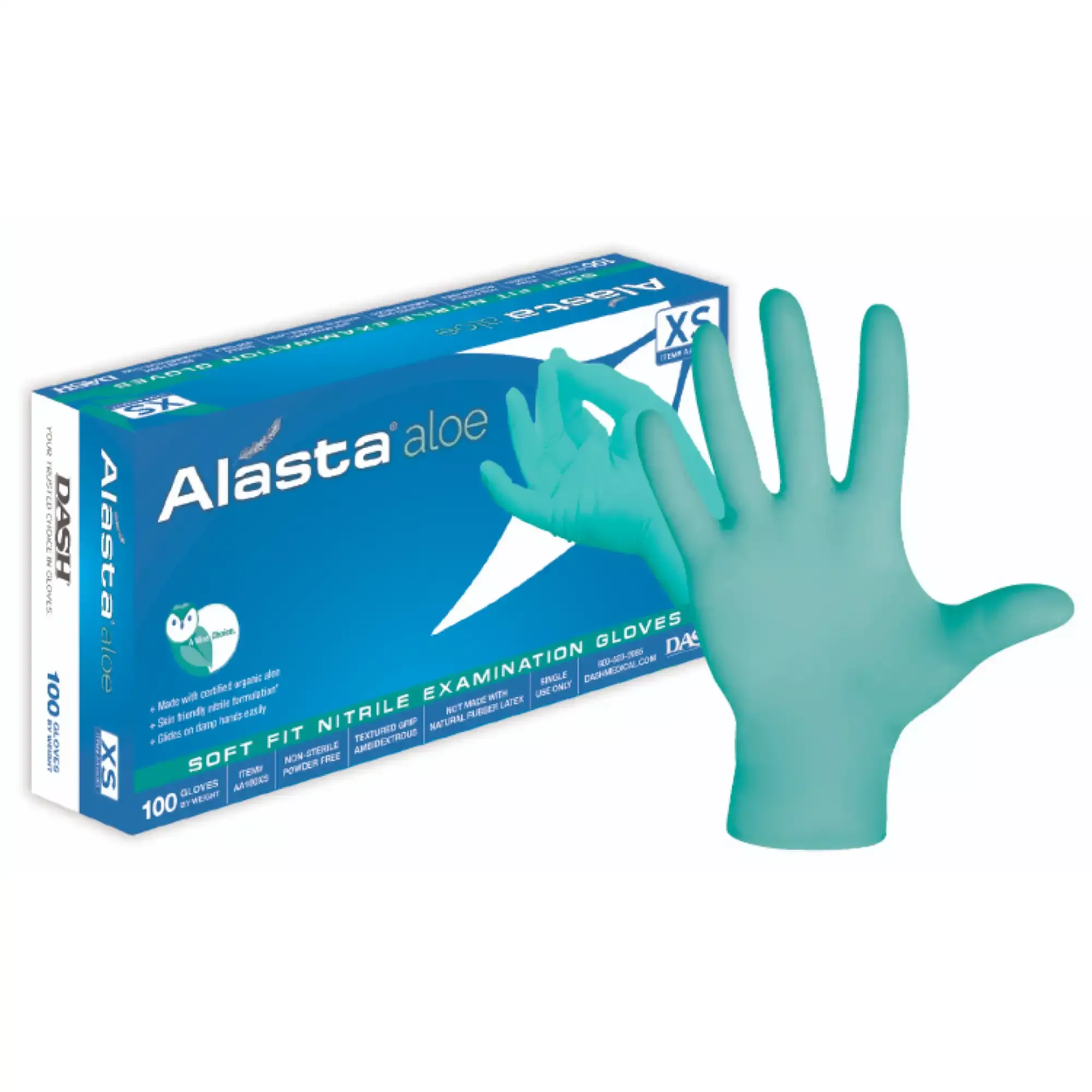 Alasta Aloe Nitrile Glove Medium 100/Box