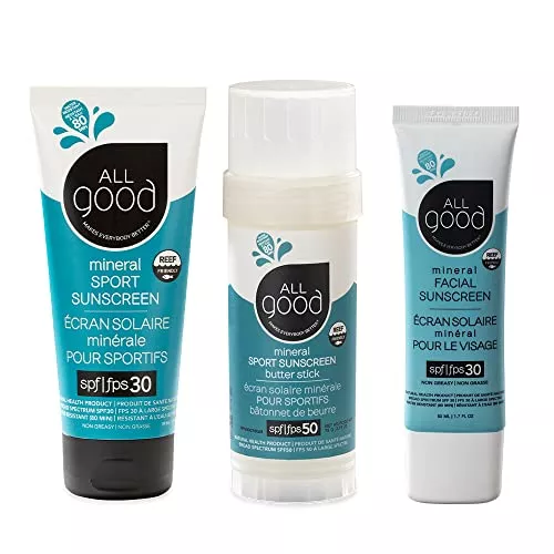 All Good Sport Sunscreen Bundle - Broad Spectrum Protection, Reef Safe Ingredients - SPF 50 & 30
