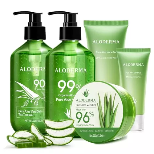 Aloderma Skin Care Set - Deep Hydration, Natural Radiance, Fast-Absorbing - 6 Pieces, 300g