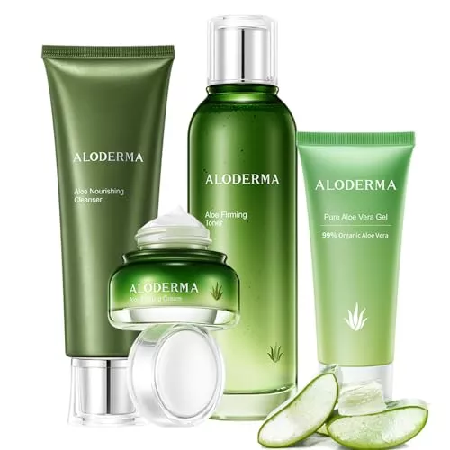 Aloderma Skin Care Set - Firming & Rejuvenating with Organic Aloe - 5 Pieces
