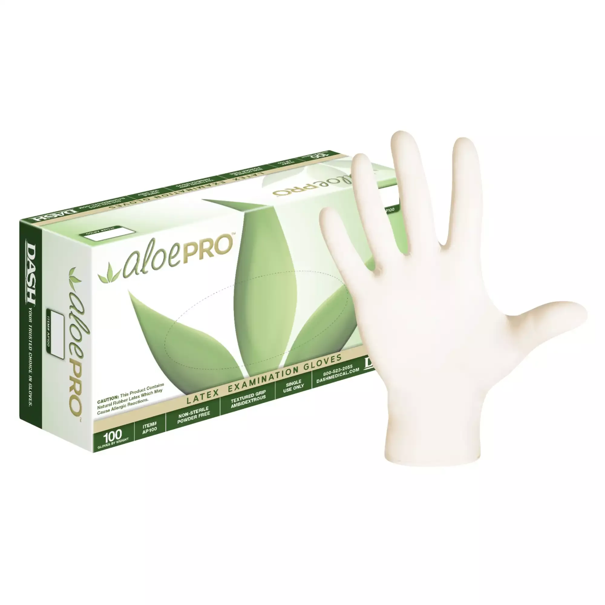 AloePRO PF Latex Glove M 100/Bx