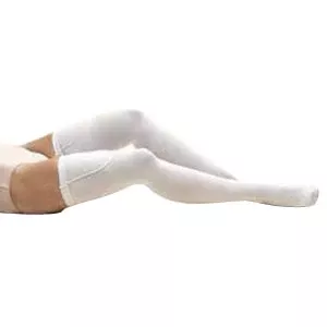 Anti-embolism Thigh-high Seamless Elastic Stockings Small Regular, White- 1 Each