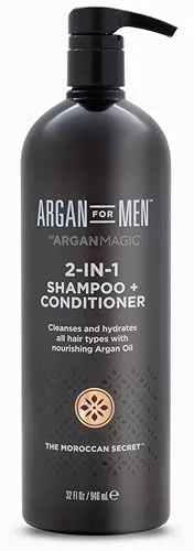 Argan Magic 2-in-1 Shampoo & Conditioner - Hydrates, Cleanses, Bergamot Scent - 32oz