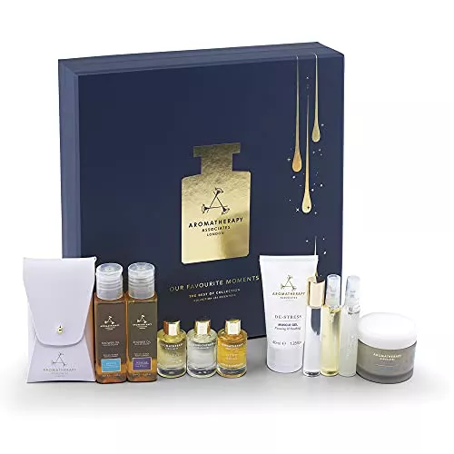 Aromatherapy Associates Bath & Body Gift Set - Relaxation Essentials, Vegan Leather Pouch - 1 Count