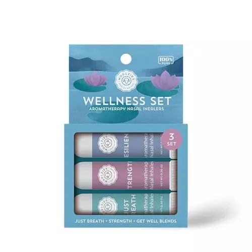 Aromatherapy Nasal Inhaler Sticks - Natural Essential Oil Blends for Well-Being, 3 Pack