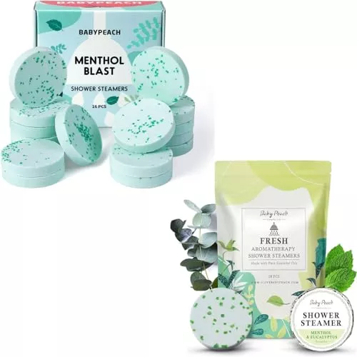 Aromatherapy Shower Steamer Gift Set - Stress Relief with Eucalyptus, 34 Pack for Self Care