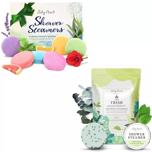 Aromatherapy Shower Steamer Gift Set - Stress Relief with Eucalyptus & Menthol - 6 Pack