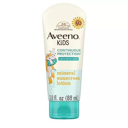 Aveeno Kids Sunscreen Lotion - SPF 50, Zinc Oxide for Sensitive Skin, Water-Resistant - 3 fl. oz