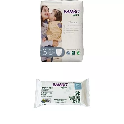 Bambo Nature Training Pants - Super Absorbent, 100% Plant-Based, Aloe Moisturizing - Size 6