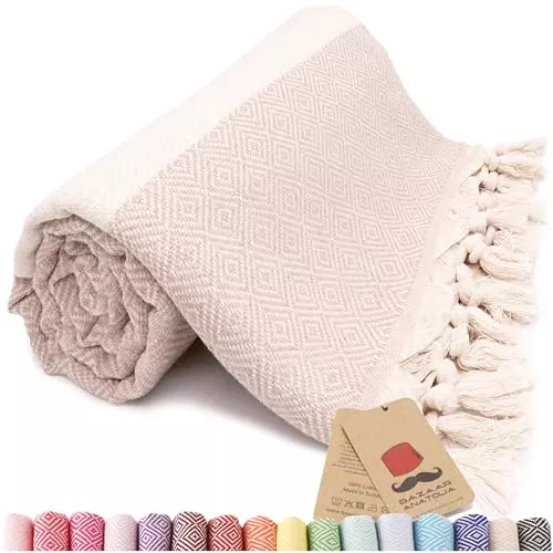 Bazaar Anatolia Turkish Bath Towel - Quick-Dry, Soft & Absorbent, OEKO-TEX Certified - 71x39 inches