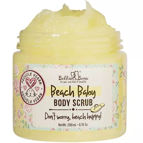 Bella & Bear Body Scrub - Gentle Exfoliation, Moisturizing Formula, Refreshing Scent - 10oz