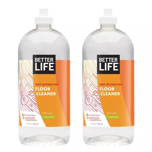 Better Life Floor Cleaner - Powerful All-Purpose Solution for Wood & Tile - Citrus Mint, 32 Fl Oz