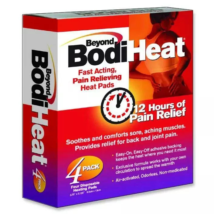Beyond Bodiheat Pain Relieving Heat Pad, Back- Pack(age) of 4