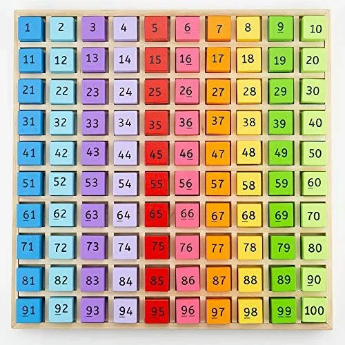 Bigjigs Toys Wooden Number Counting Tray - Fun Maths Learning, Safe Materials - 100 Pieces