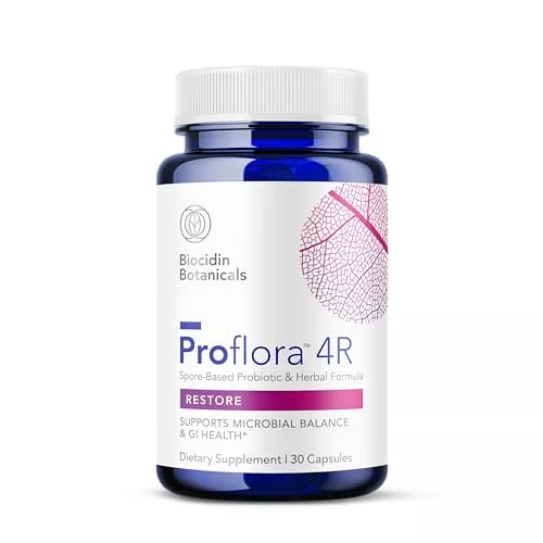Biocidin Proflora 4R Probiotic - Digestive Support with Botanicals, 30 Vegan Capsules
