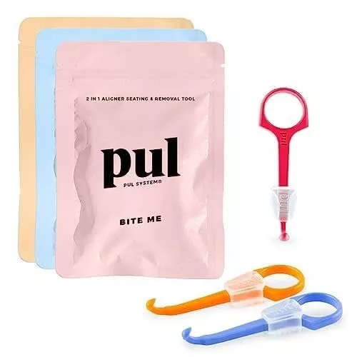 BITE ME 2-in-1 Clear Aligner Tool - Relieves Sore Gums, Fits All Aligners - 12 Pack, Assorted Colors