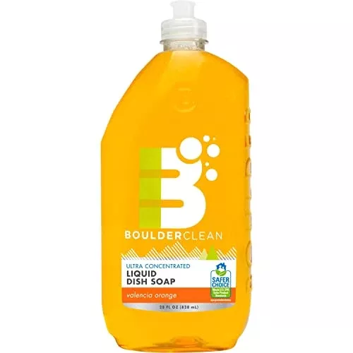 Boulder Clean Dish Soap - Cuts Grease, Gentle on Hands, Cruelty-Free, 28oz