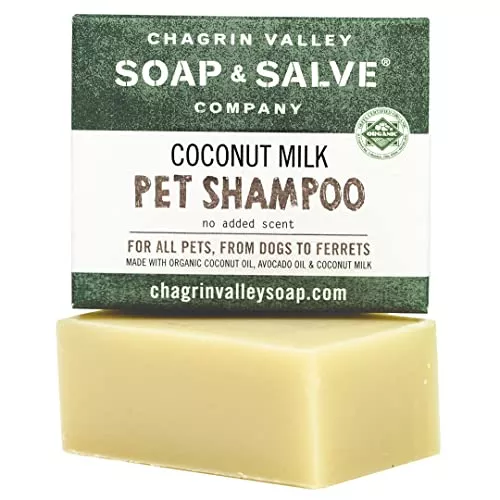 Chagrin Valley Natural Dog Shampoo - Moisturizing for Sensitive Skin, Organic Coconut Milk - 3.8oz