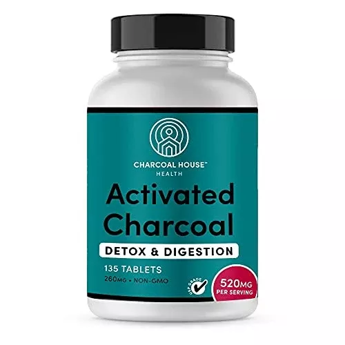 Charcoal House Chewable Activated Charcoal Tablets - Natural Digestive Support, 135 ct.