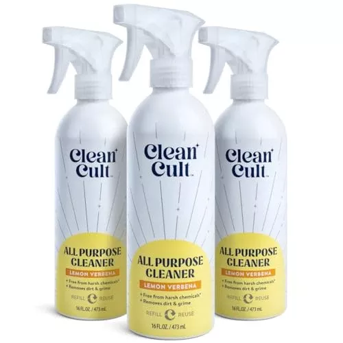 Cleancult All Purpose Cleaner - Biodegradable Formula, Lemon Verbena Scent - 16oz, 3 Pack