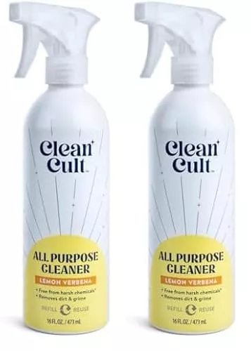 Cleancult All Purpose Cleaner - Biodegradable Formula, Refreshing Lemon Verbena - 16oz, 2 Pack