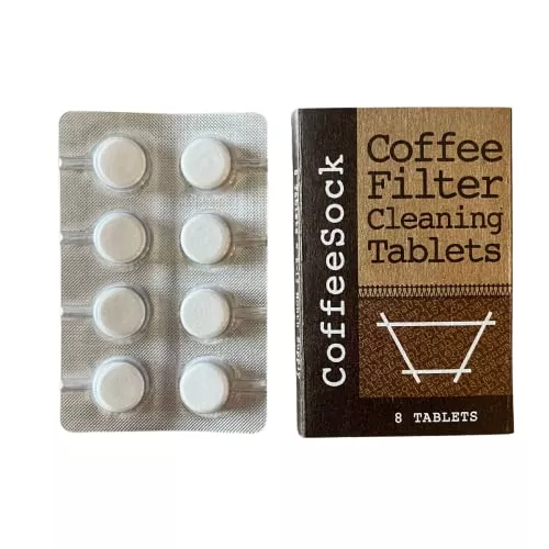 CoffeeSock Cleaning Tablets - Deep Clean Filters & Machines, All-Natural Ingredients - 8pk