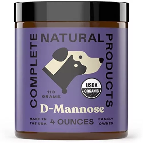 Complete Natural Products Organic D-Mannose Powder for Pets - Supports Urinary Health - 4oz