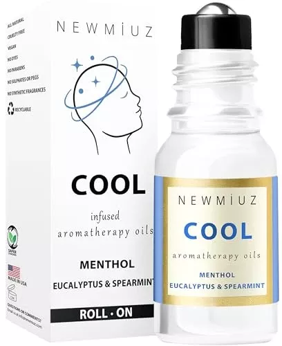 Cool Menthol Migraine Roll-On Stick - Natural Relief with Peppermint & Eucalyptus - 10ml