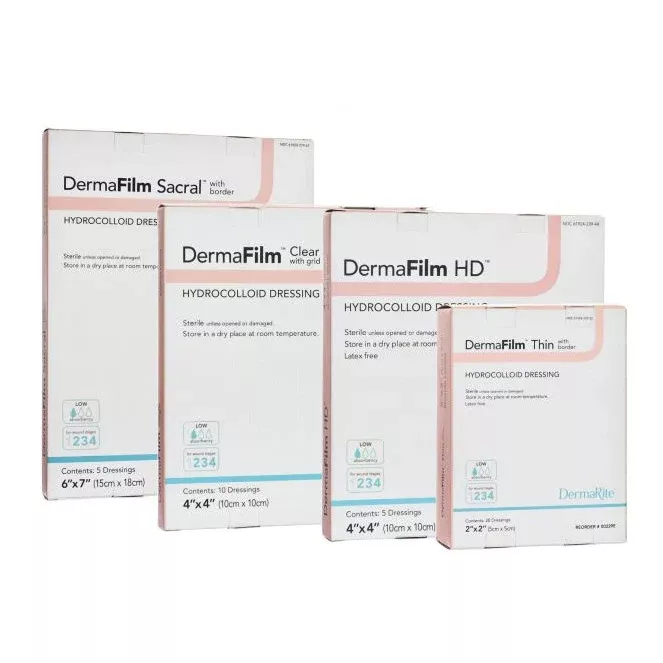 Dermafilm Hd Hydrocolloid Dressing 4" X 4"- 1 Each