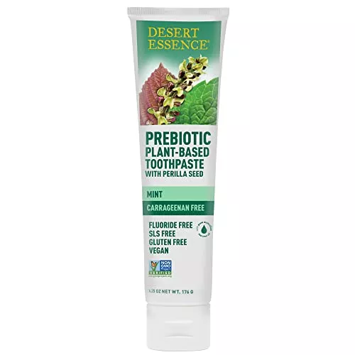 Desert Essence Toothpaste - Fluoride Free, Supports Oral Microbiome, Mint - 6.25 oz