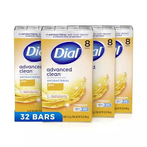 Dial Antibacterial Bar Soap - 99.9% Bacteria Removal, Moisturizing & Dermatologist Approved - 32oz