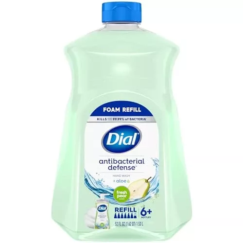 Dial Antibacterial Hand Soap Refill - Kills 99.99% of Bacteria, Fresh Pear Scent - 52 fl oz