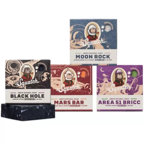 Dr. Squatch Galaxy Soap Bundle - Nourishing 4-Pack for Men, Naturally Derived Scents - 4 Bars