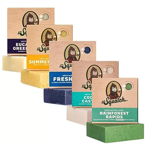 Dr. Squatch Men's Natural Soap Set - Nourishing Ingredients, 5 Invigorating Scents - 5 Bars