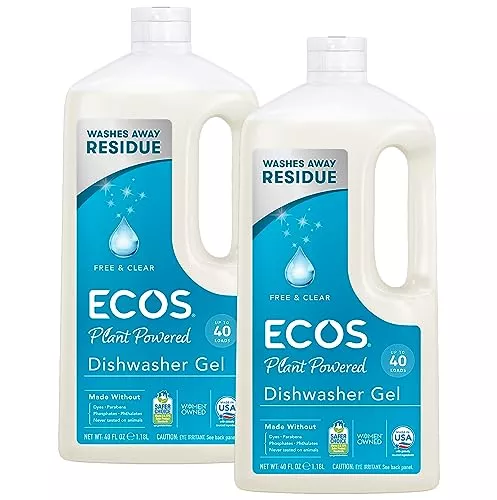 Earth Friendly Products Dishwasher Detergent - Biodegradable, pH Balanced, 2-Pack 40oz