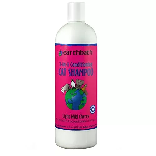 earthbath Cat Conditioning Shampoo - Softens & Deodorizes with Organic Cherry - 16oz