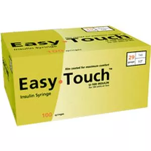 Easy Touch Insulin Syringe 29g X 1/2", 1 Ml (100 Count)- Box of 100