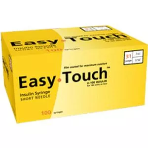Easy Touch Insulin Syringe 31g X 5/16", 0.3 Ml, (100 Count)- Box of 100