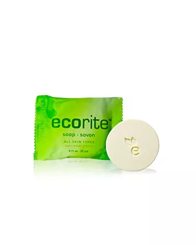 Ecorite Facial Soap Bar - Refreshing Cucumber-Melon, Biodegradable Packaging - 0.70oz, Pack of 288