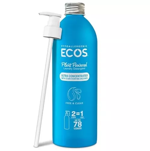 ECOS Ultra Concentrated Laundry Detergent - Hypoallergenic, Plant-Powered, 78 Loads, 16 Fl Oz