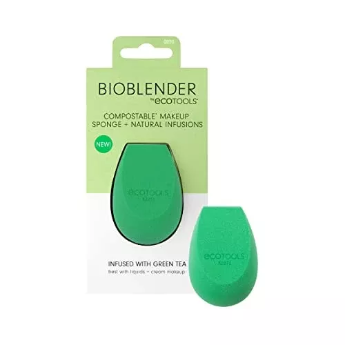 EcoTools Green Tea Bioblender - Calming Makeup Sponge, Compostable, Vegan - 1 Count