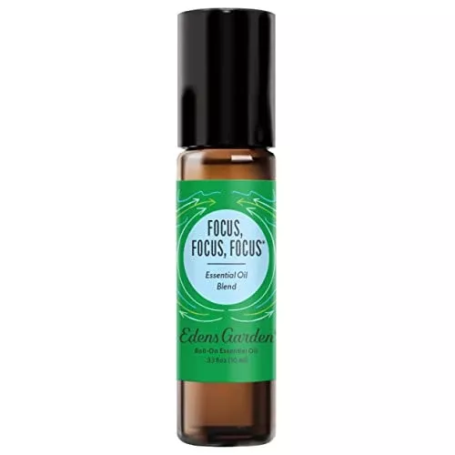 Edens Garden Aromatherapy Roll-On - Boost Focus & Calm, 100% Pure Essential Oil, 10ml
