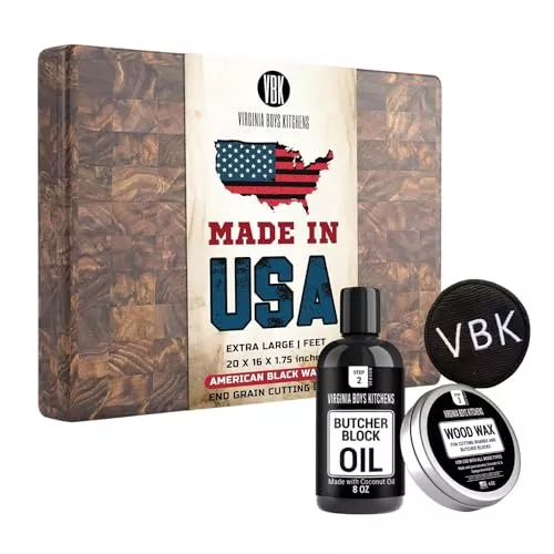 End Grain Walnut Cutting Board - Durable, Plant a Tree with Every Purchase - 20x16x1.75in