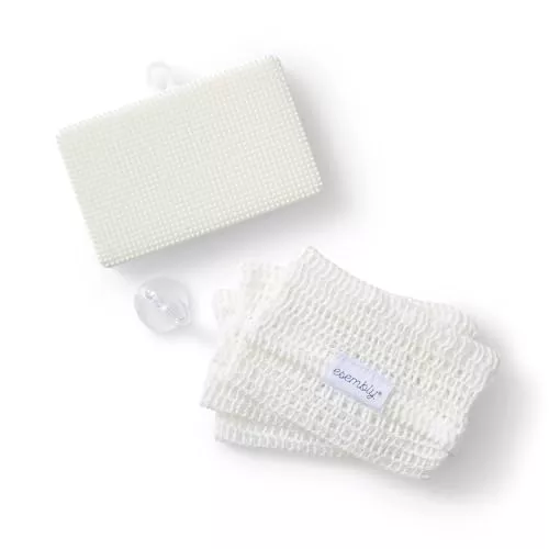 Esembly GoTwo Sudser Set - Durable Kitchen Scrubber, Compostable Covers, BPA-Free - 1 Base, 3 Covers